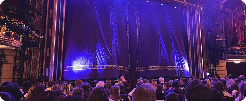Stage with curtain drawn