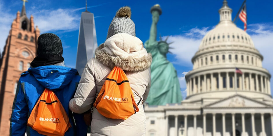 Students walking to US destinations